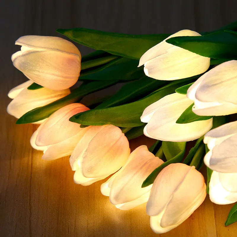LED Tulip Flower Night Light Artificial Flowerpot Potted Plant Landscape Table Lamp Home Bedroom Living Room Decoration Gift – image 4