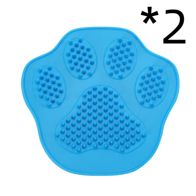 Massage Cleaning Silicone Multifunctional Pet Bath Brush 2Pcs Blue - Shop at LoveMi