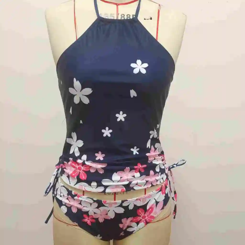 Two-piece Swimsuit Suit That Hides The Flesh And Slims Down - Navy