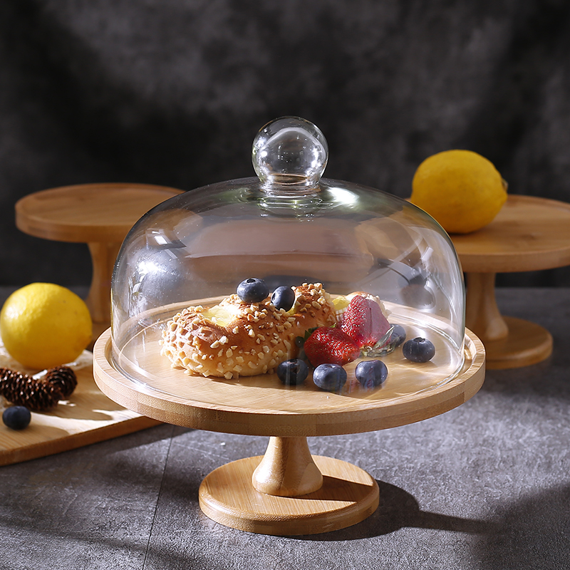 Title 2, Cake Tray With Glass Cover Light Luxury Wrought...