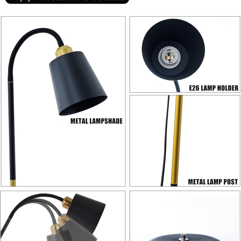 Adjustable Standard Floor Lamp Living Room Reading Light Free Standing Lighting — image 7