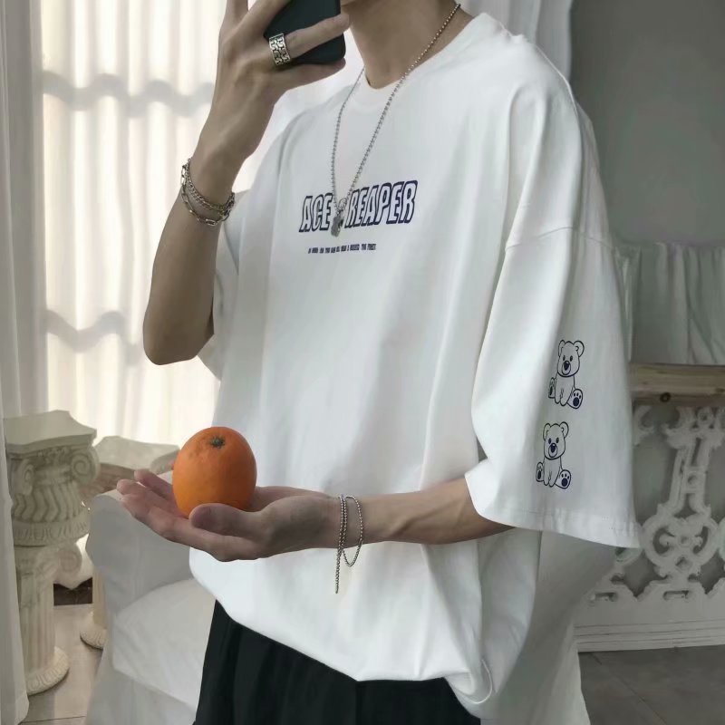 Men's Fashion Loose Printing Versatile Bottoming Shirt