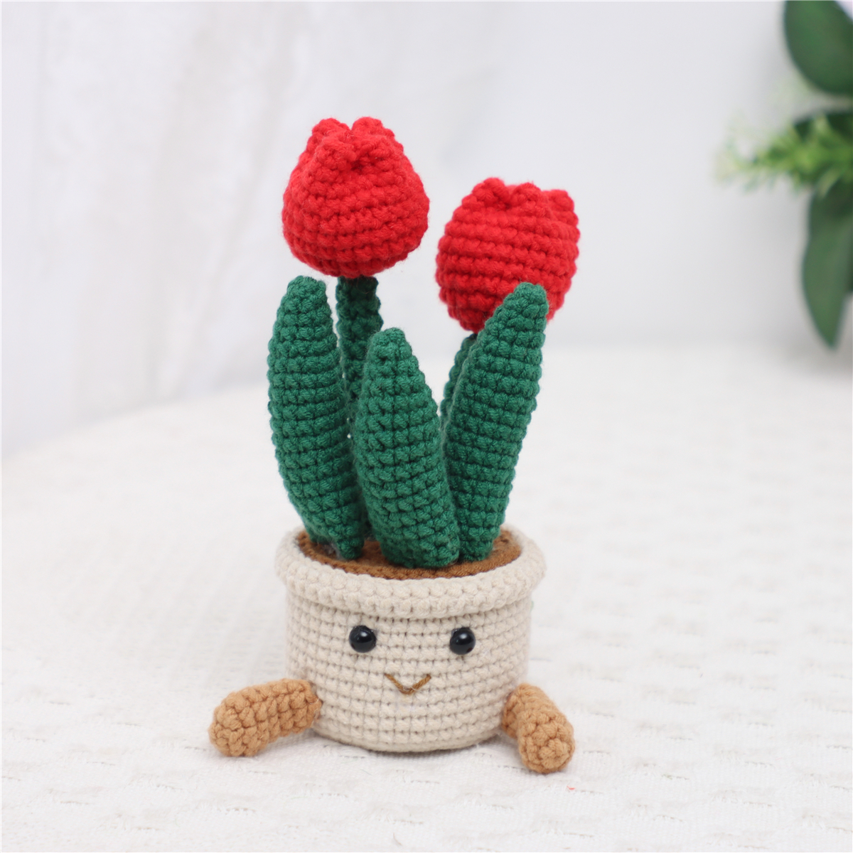 Crochet Tulip Doll Potted Ornament, picture 4 of 4