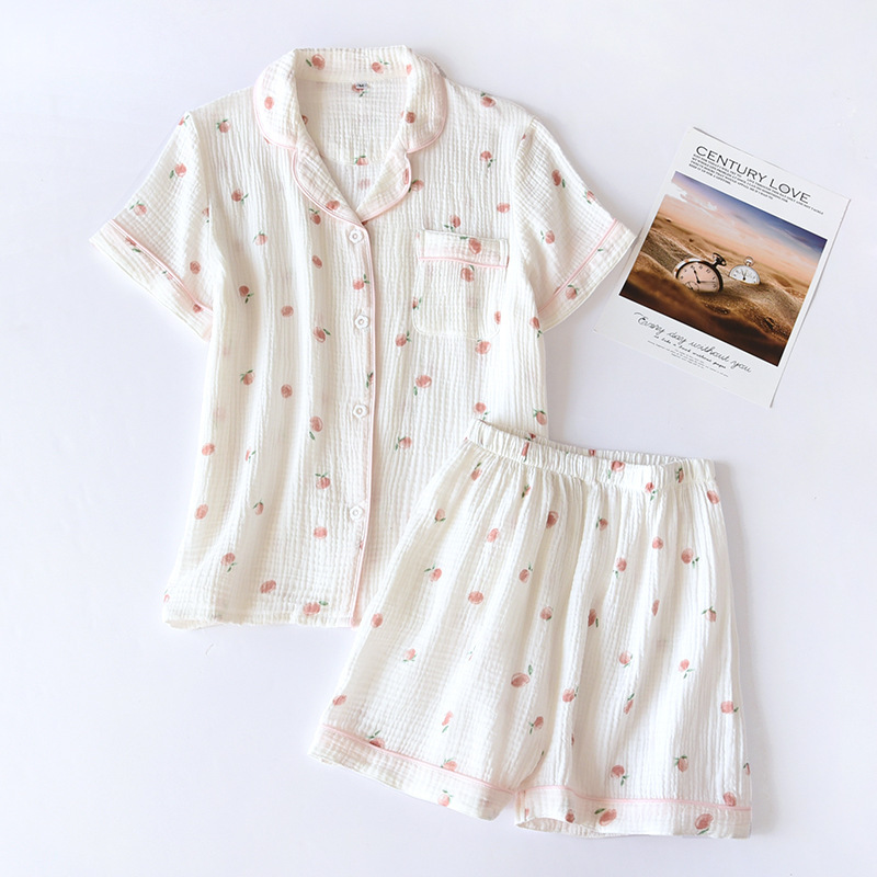 Title 2, Pure Cotton Gauze Pajamas Ladies Short-sleeved ...