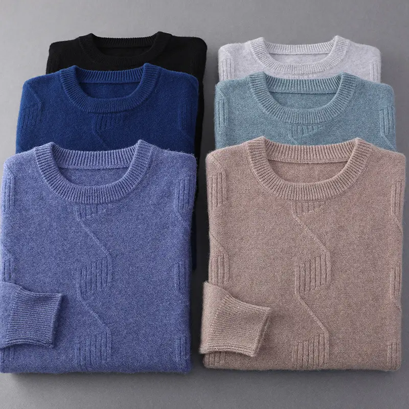 Fashion Men's Round Neck Thick Twisted Sweater