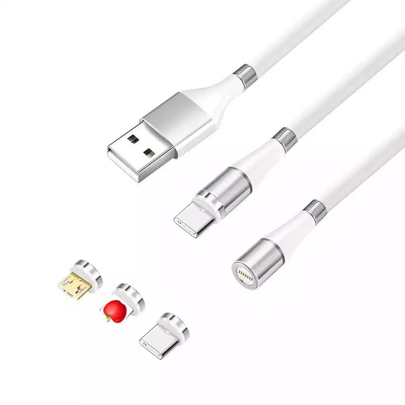 Compatible With A Pple , Fast Charging Silicone Storage Three-in-one Data Cable