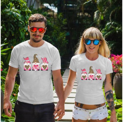 Three Dwarfs Holding Love Print Ladies Short Sleeve