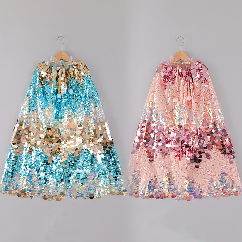 Title 3, Sequin Girls Cloak Cute Long Cloak