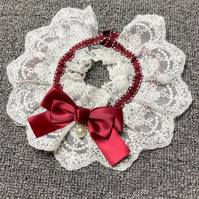 Cat Saliva Towel English Short Teddy Koki Festive Decorations Claret Red - Shop at LoveMi
