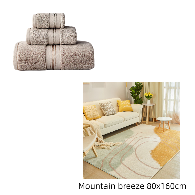 Brown and mountain rug