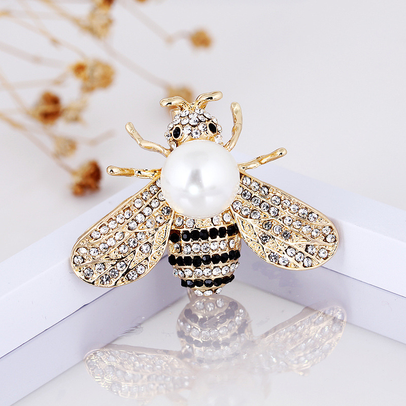 Title 1, Three-dimensional Alloy Pearl Full Diamond Bee ...