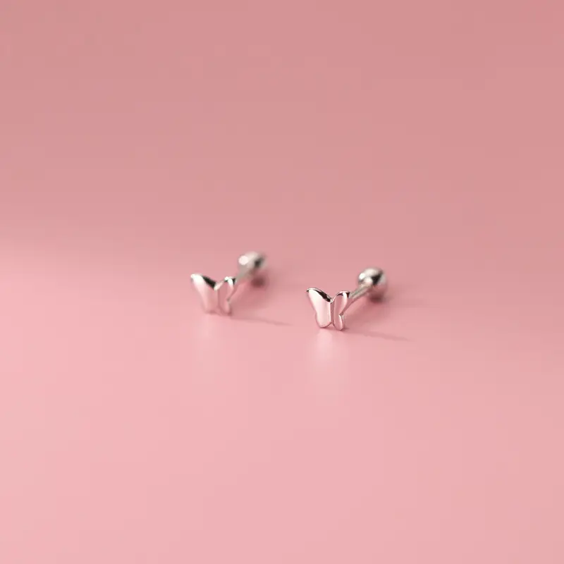 S925 Silver Ear Nail Simple Temperament Thread
