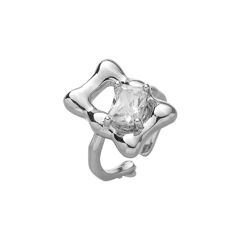 Magic Mirror Cube Zircon Ring Women