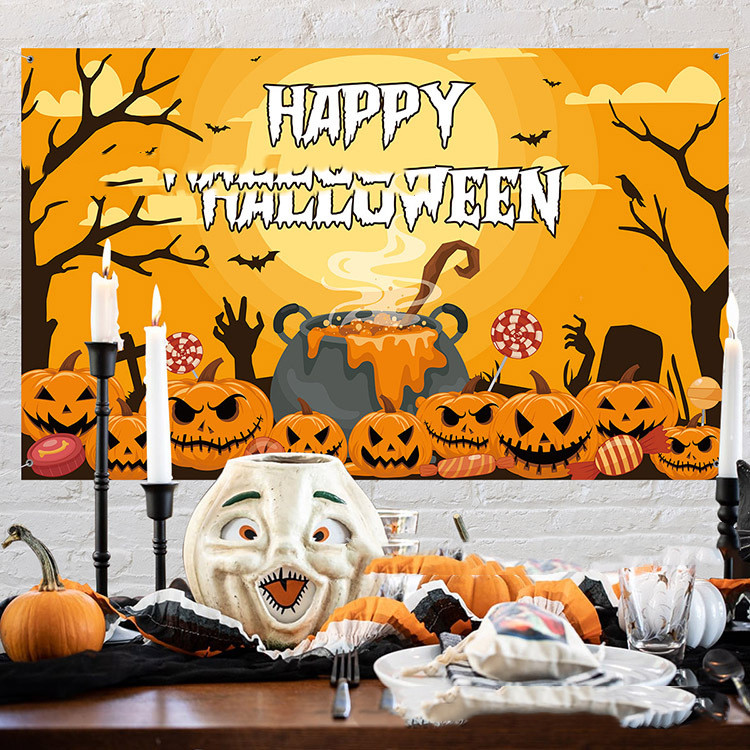 Halloween background cloth banner couplet (1 style)