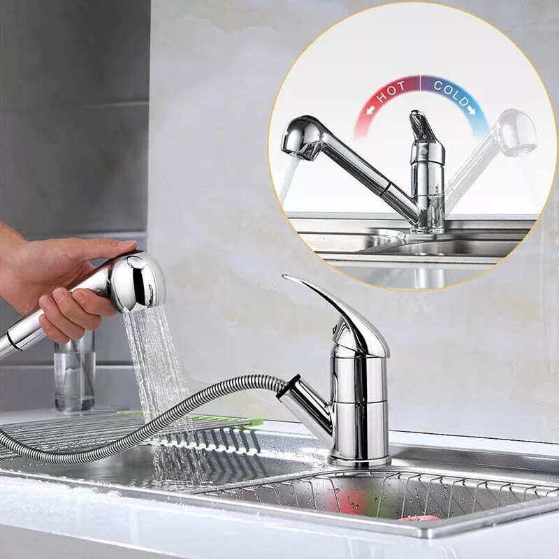 360 Kitchen Tap Sink Mixer Taps Pull Out Spout Spray Single Lever Modern Mono