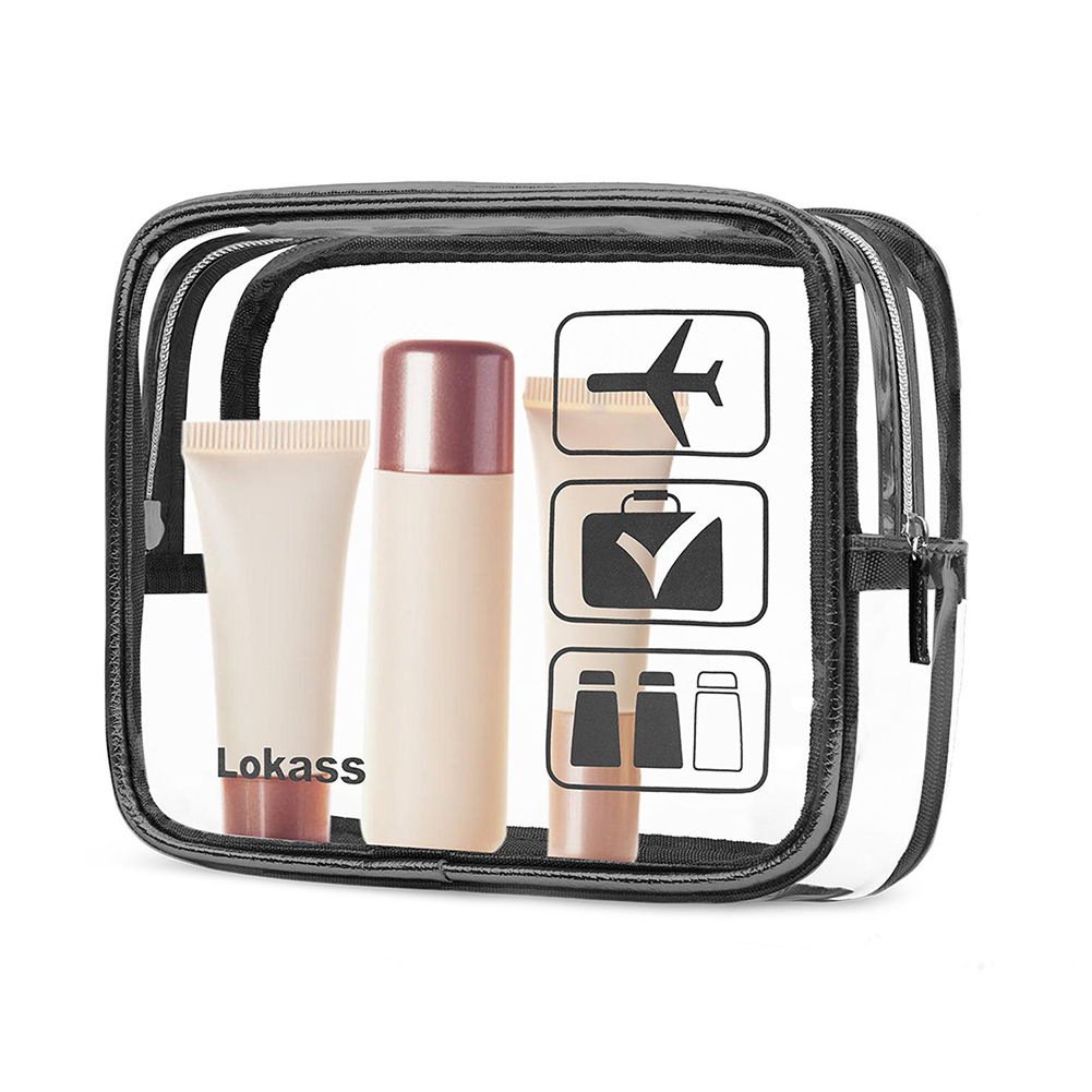 Pvc Cosmetic Bag Fashion Portable Three-piece Simple Waterproof Transparent