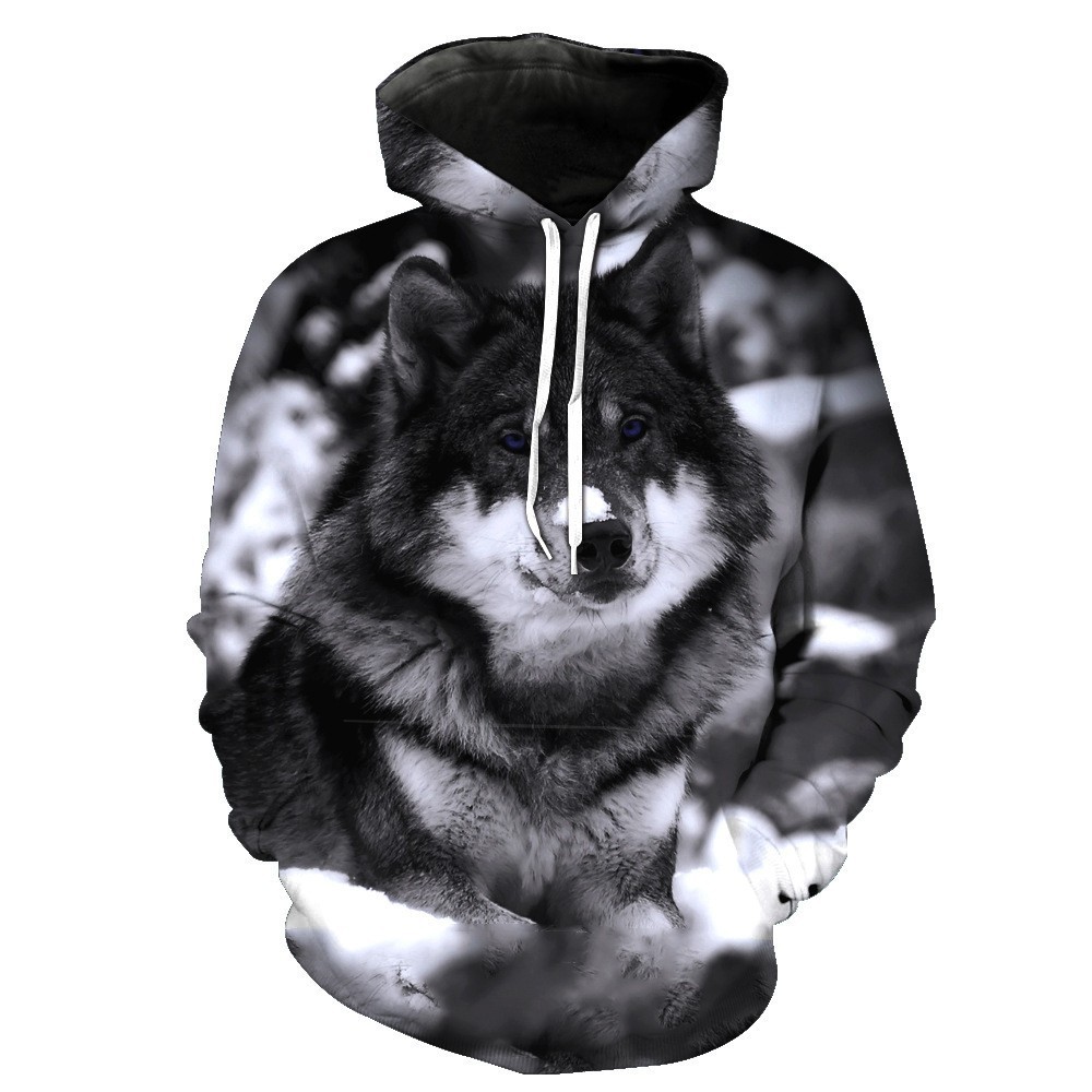 Printed Hood Pocket Pullover Sweater Men's Trendy Hooded Men's Sweater
