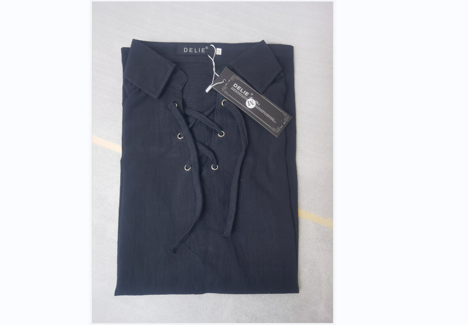 New Men's Short Sleeve Casual Personality Fashion Lapel Cotton Linen Shirt