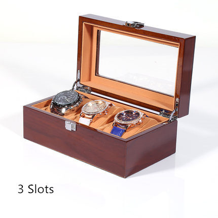 Storage window display box jewelry box (chocolate-3slots)