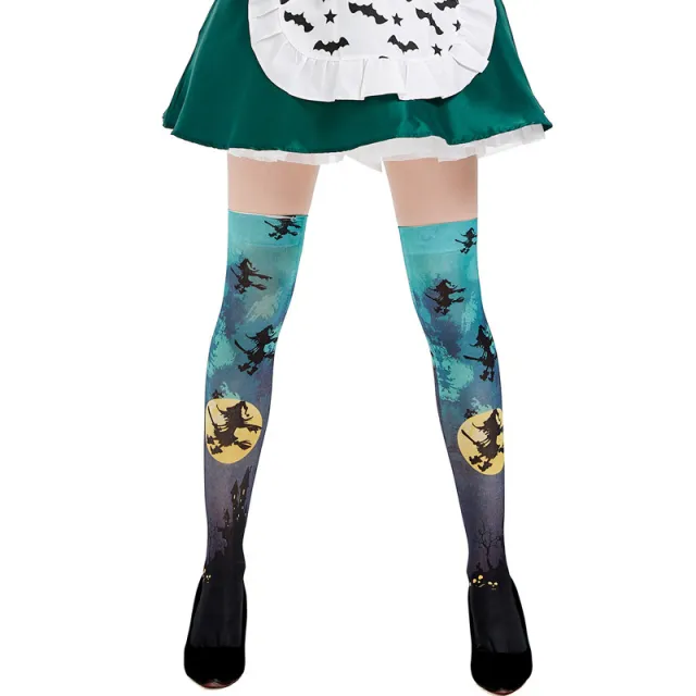 Halloween Cosplay Costume Accessories Stockings Cyan - Shop at LoveMi