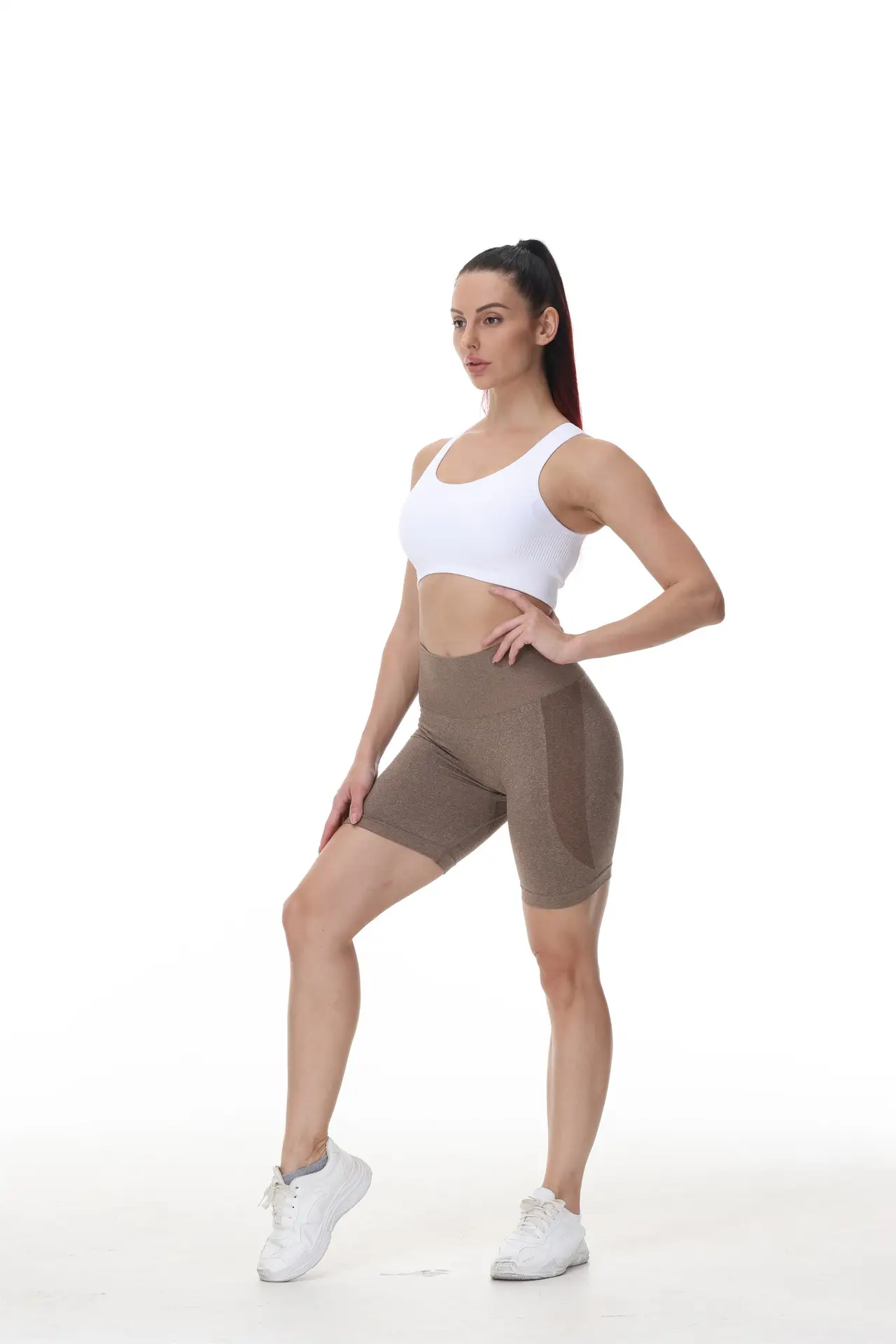 Side Crescent Fitness Three Point Yoga Shorts