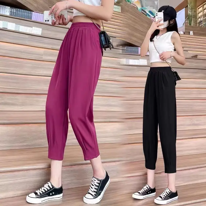 Women's Summer Thin High Waist Slim Casual Pants
