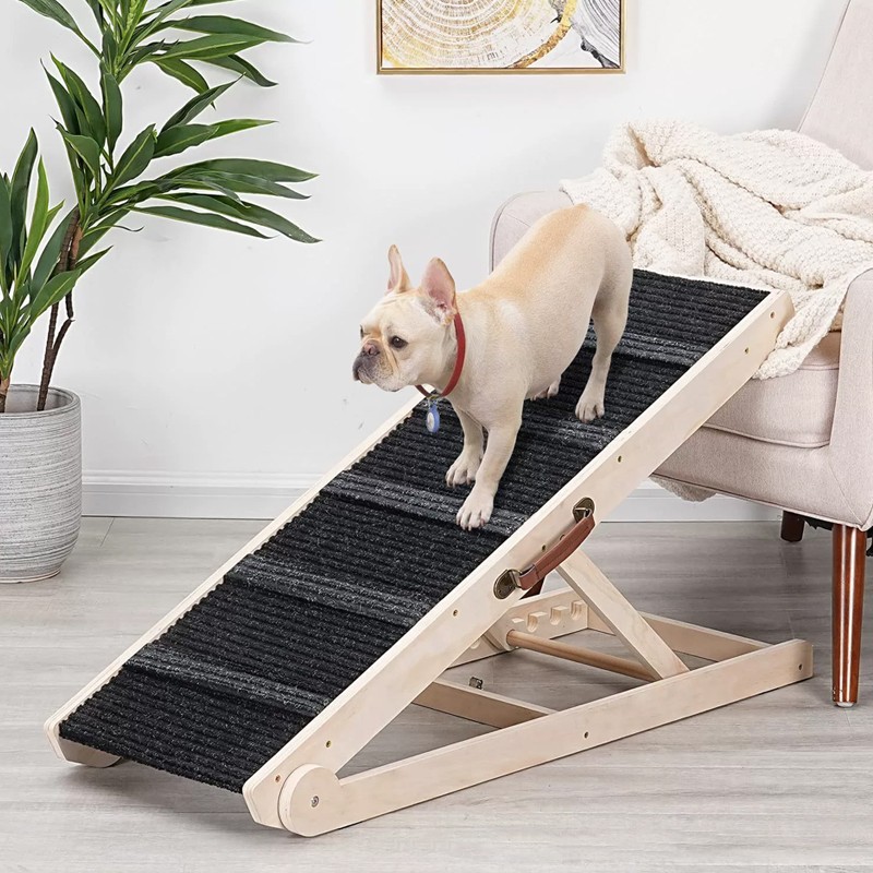 Adjustable 6 Heights Dog Pet Ramp Foldable Stairs Non-Slip For Car Bed Sofa — image 7