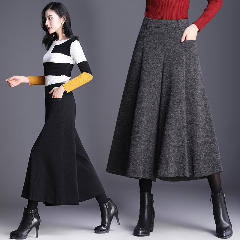 Title 2, Autumn And Winter New Woolen Trousers Cropped T...