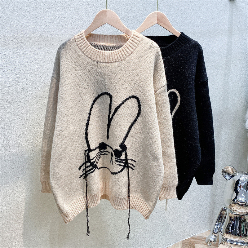 Women's Simple Polyester Soft Waxy Loose Sweater