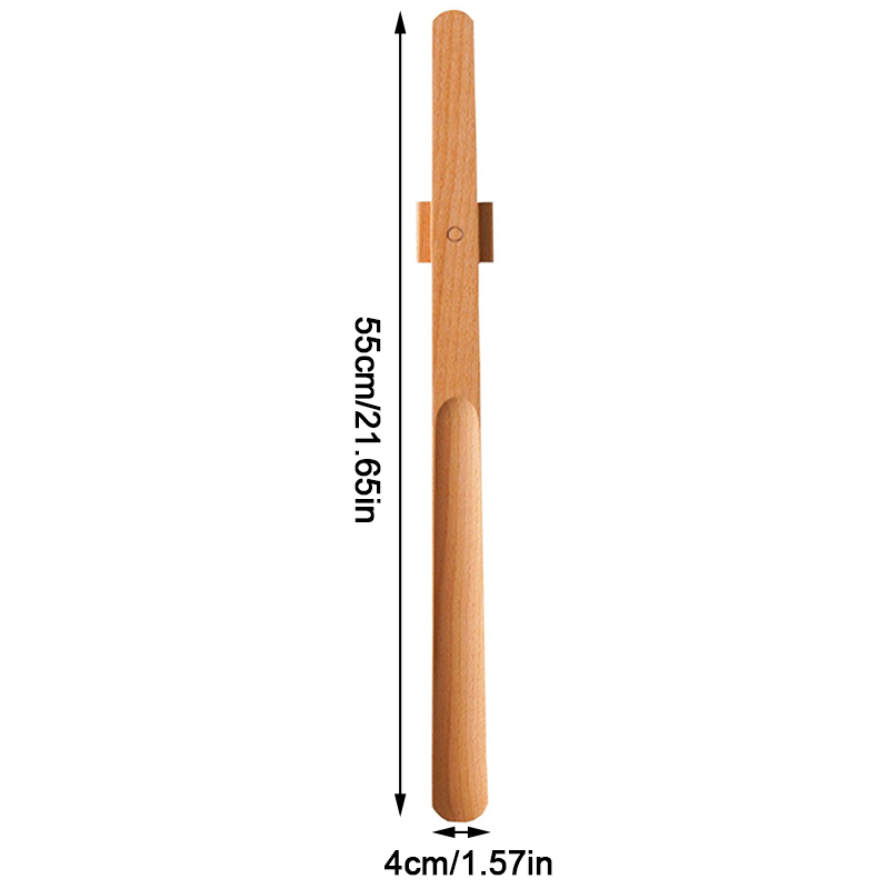 55cm Wooden Long Handle Magnetic Shoehorn For Easy Shoe Wearing — image 4