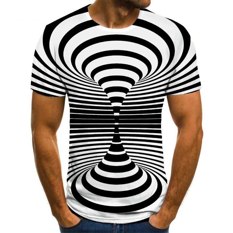 Title 7, Herren Casual 3D-Print Kurzarm-Tops, stilvolle ...