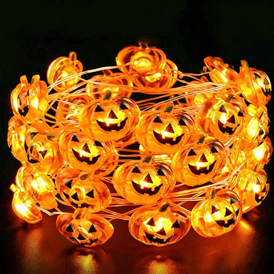 Halloween Pumpkin String Lights Decorations Battery Operated String