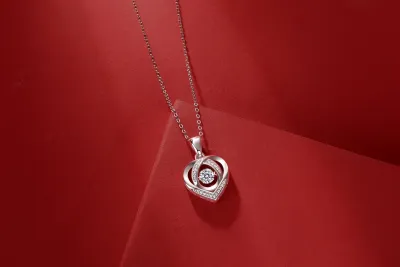 1With You In My Heart - A Fashionable And Trendy Jewelry Necklace Pendant Set With 0.5-carat Moissanite S925 Sterling Silver And Platinum Plating Prohibit Tk Sales