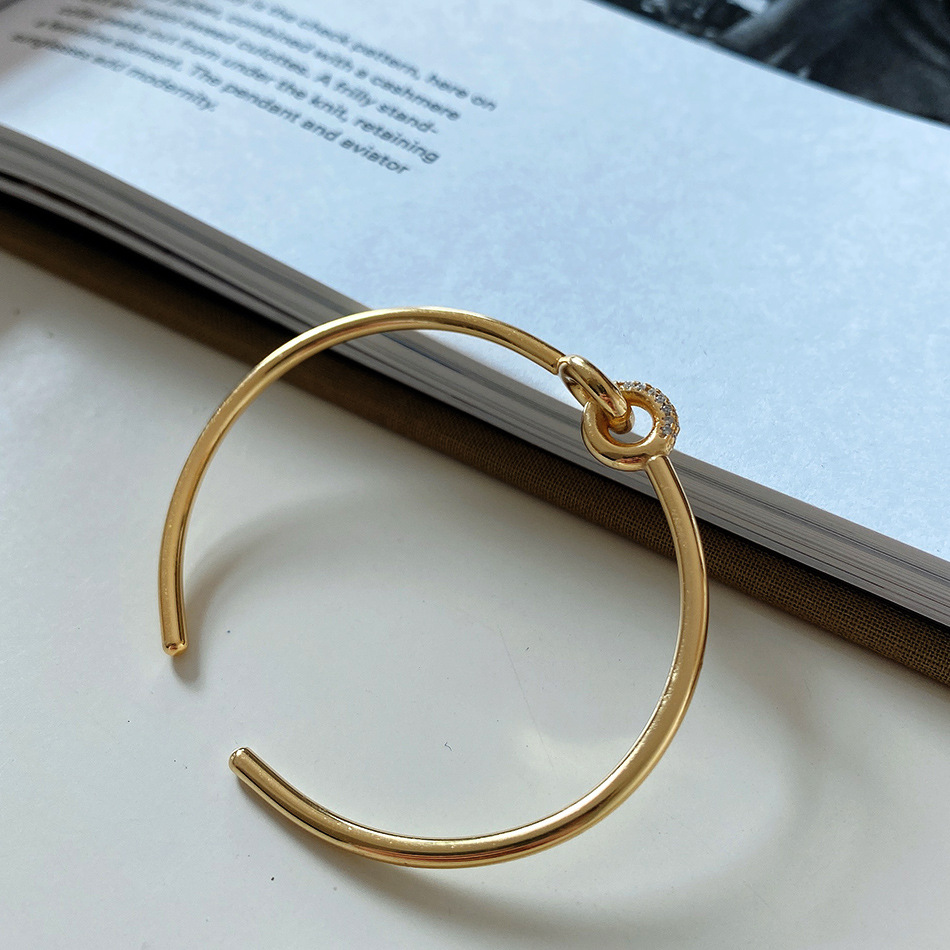 Korean Style 925 Sterling Silver Interlocking Bracelet Small Fashion
