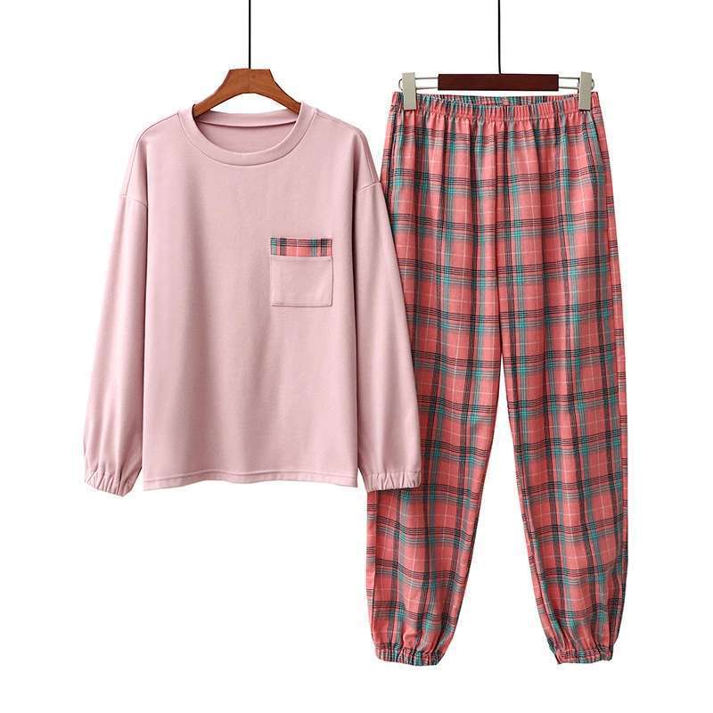 Title 7, Long Sleeve Round Neck Plaid Pants Home Service...