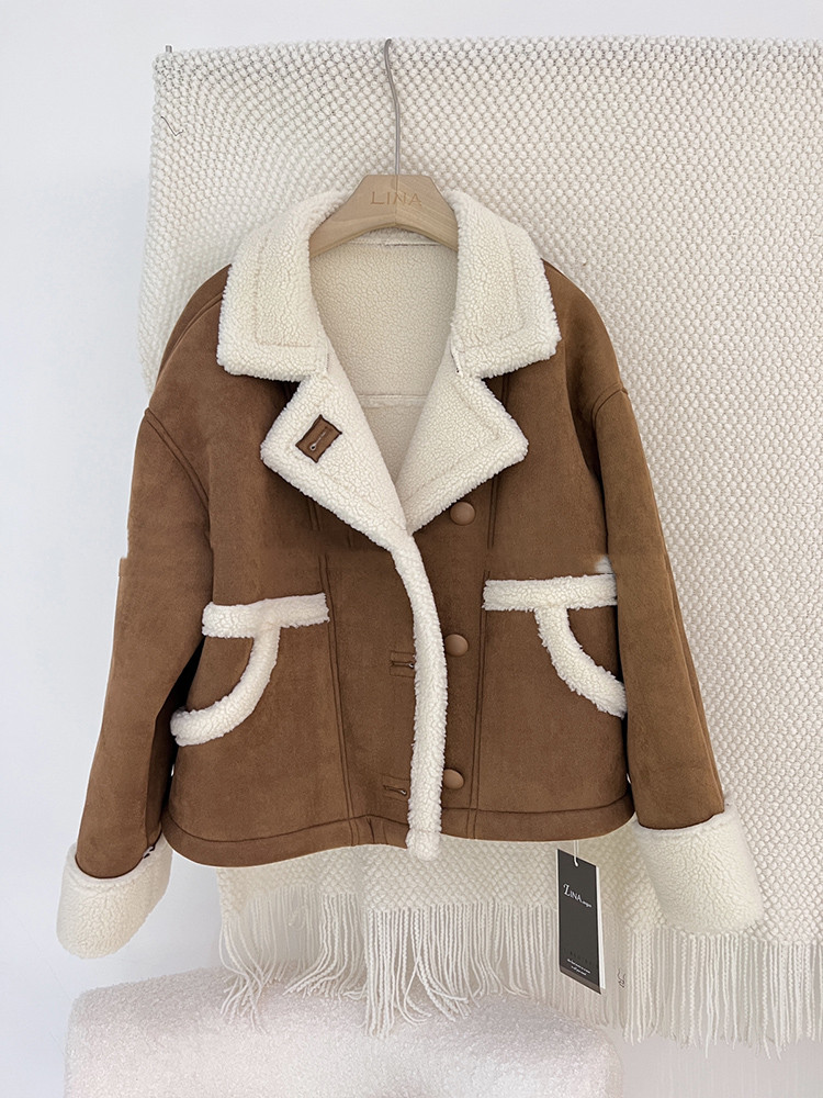 Suede Soft Waxy Lamb Coat Girl