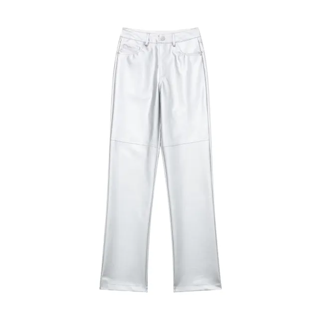 Slim And Fashionable Casual Wide Leg Pants Silver - Shop at LoveMi
