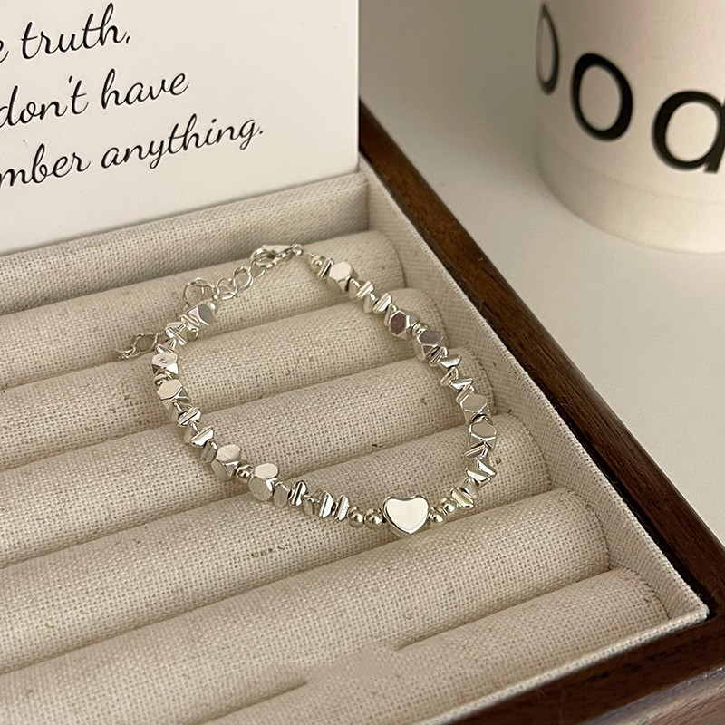 Niche Design Irregular Silver Coins Love Bracelet