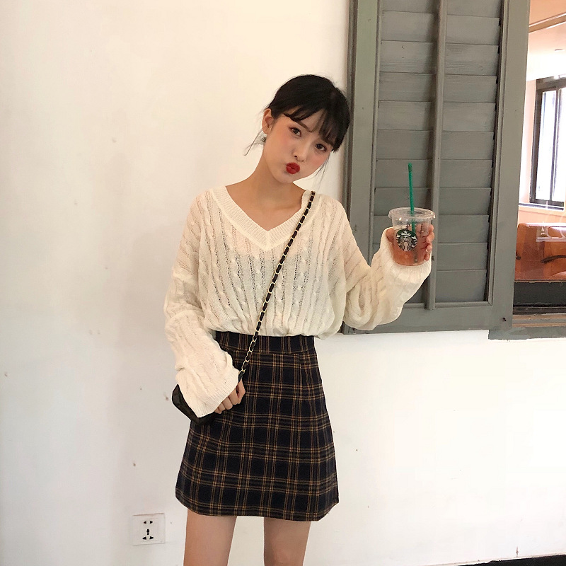 High Waist A-line Bag Hip Skirt Student All-match
