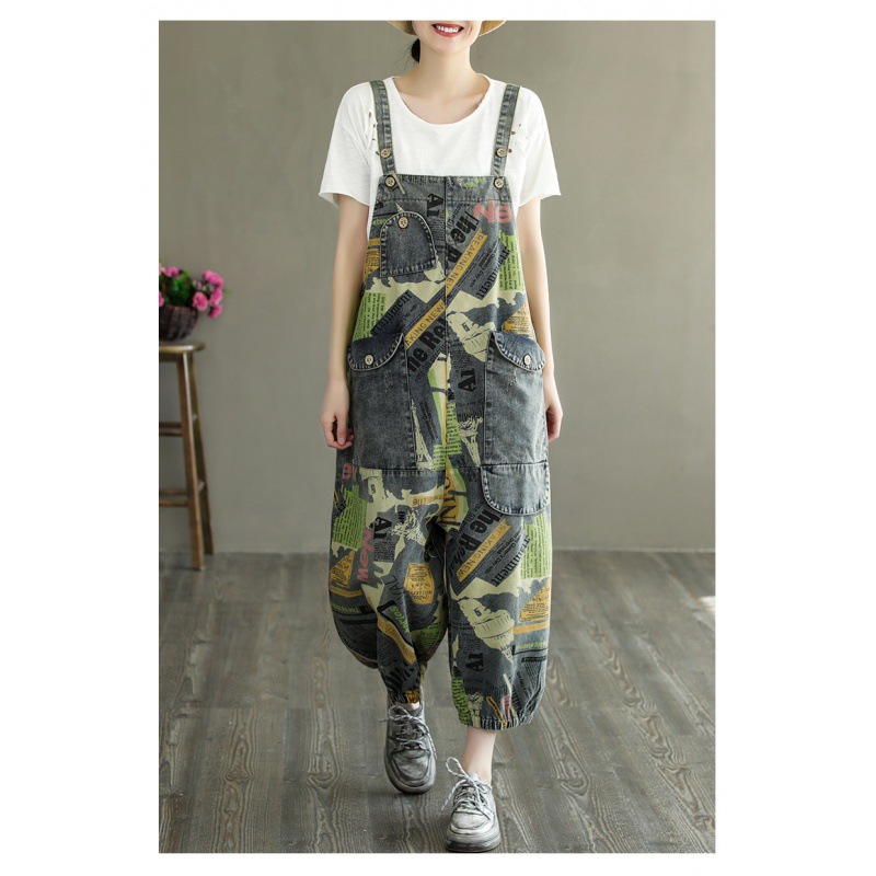 Title 4, New Womens Literary Retro Denim Overalls