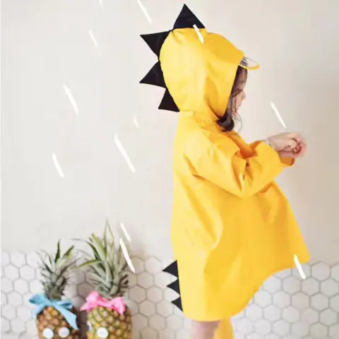 Children's Fashion Cute Simple Dinosaur Shape Raincoat