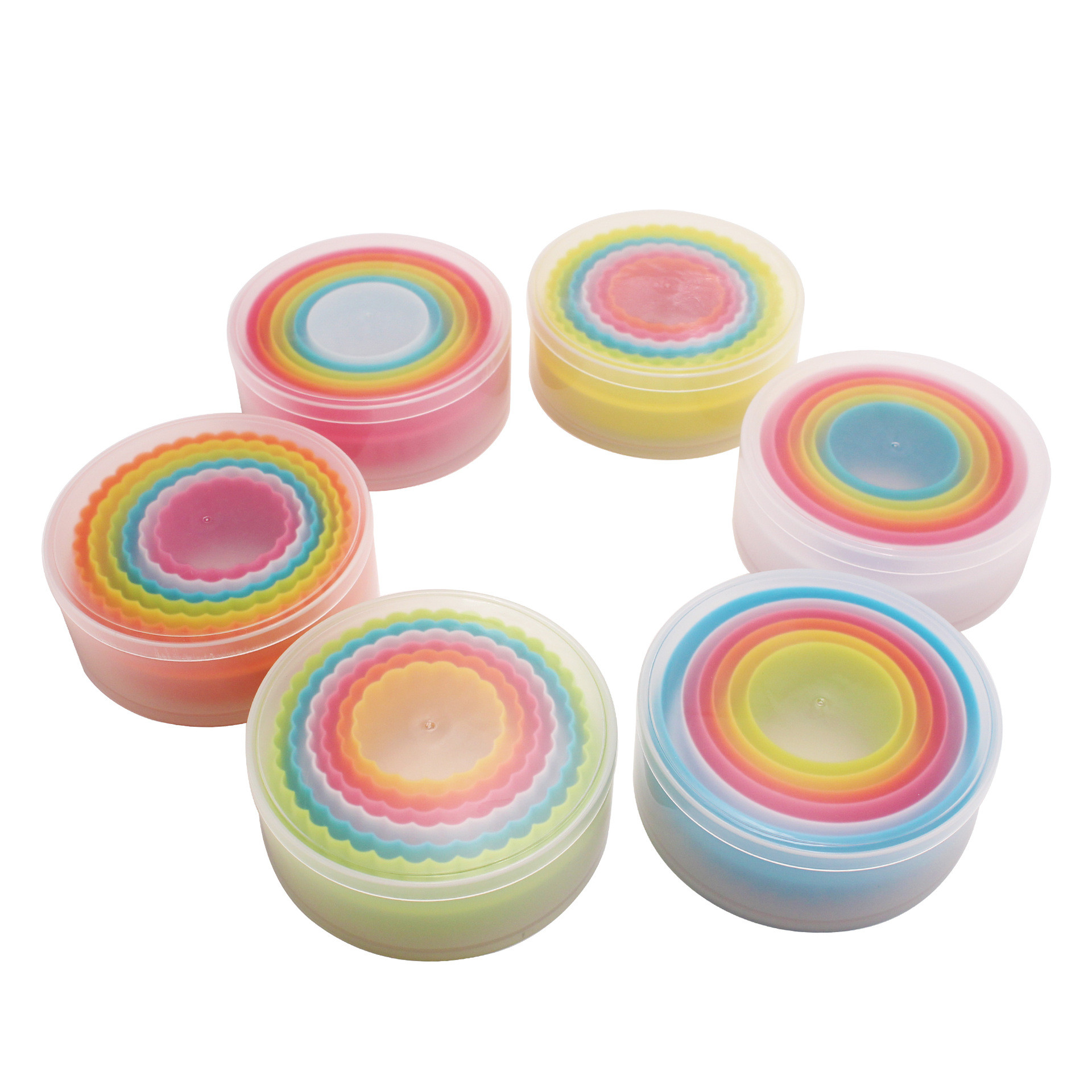 Baking Tools Set Of 6 Colored Plastic Biscuit Molds