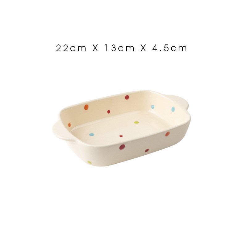 Title 5, Ceramic Dot Cheese Baked Rice Plate Household M...