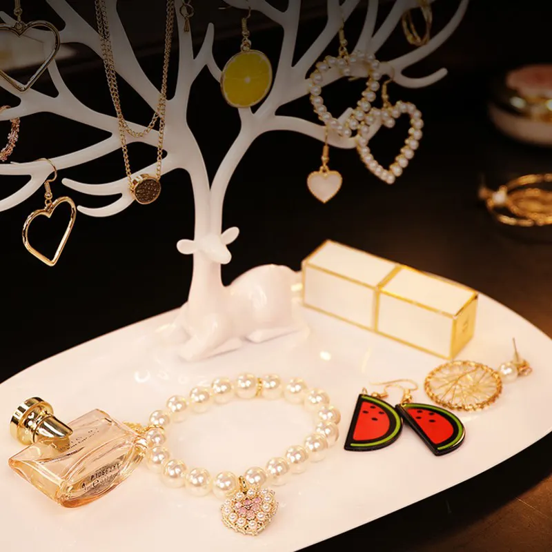 Deer Jewelry Display Stand Earrings Necklace Ring