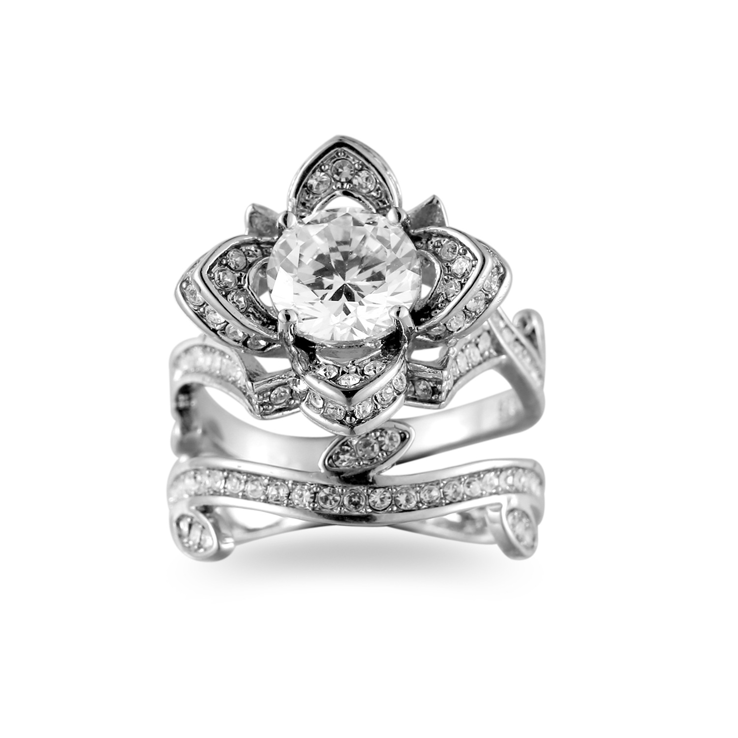 Jewelry AliExpress Rose Flower Jewelry Zircon Ring Female