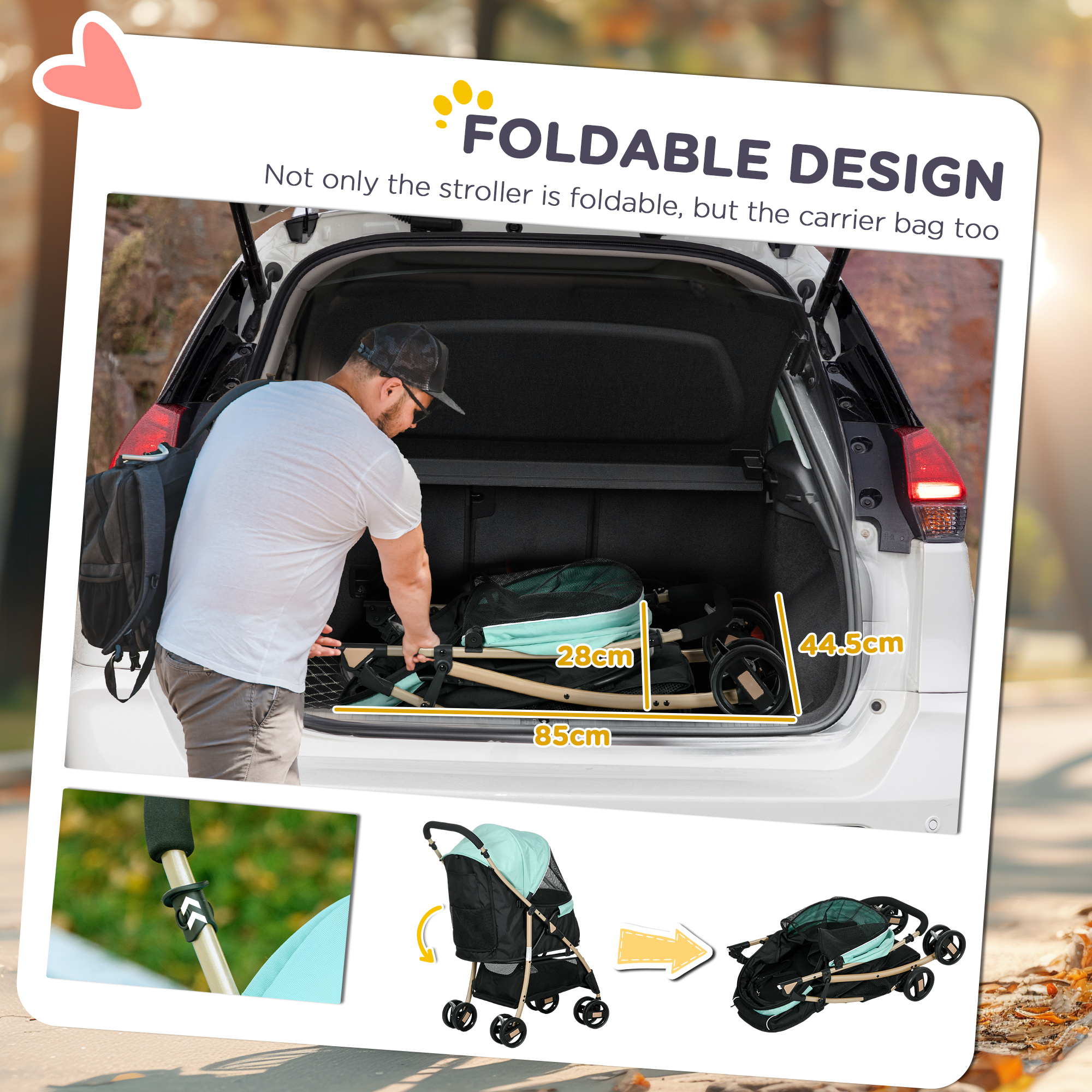 Small And Mini Dog Pet Strollers With Rain Cover — image 6