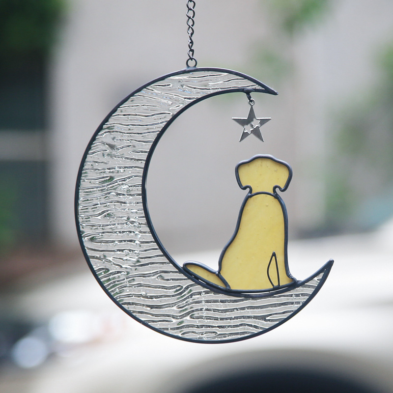 Title 2, Moon XINGX Dog Creative Color Water-wave Glass ...