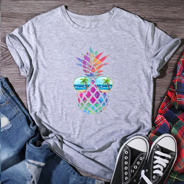 Eye Pineapple T shirt Women Grey - Shop at LoveMi