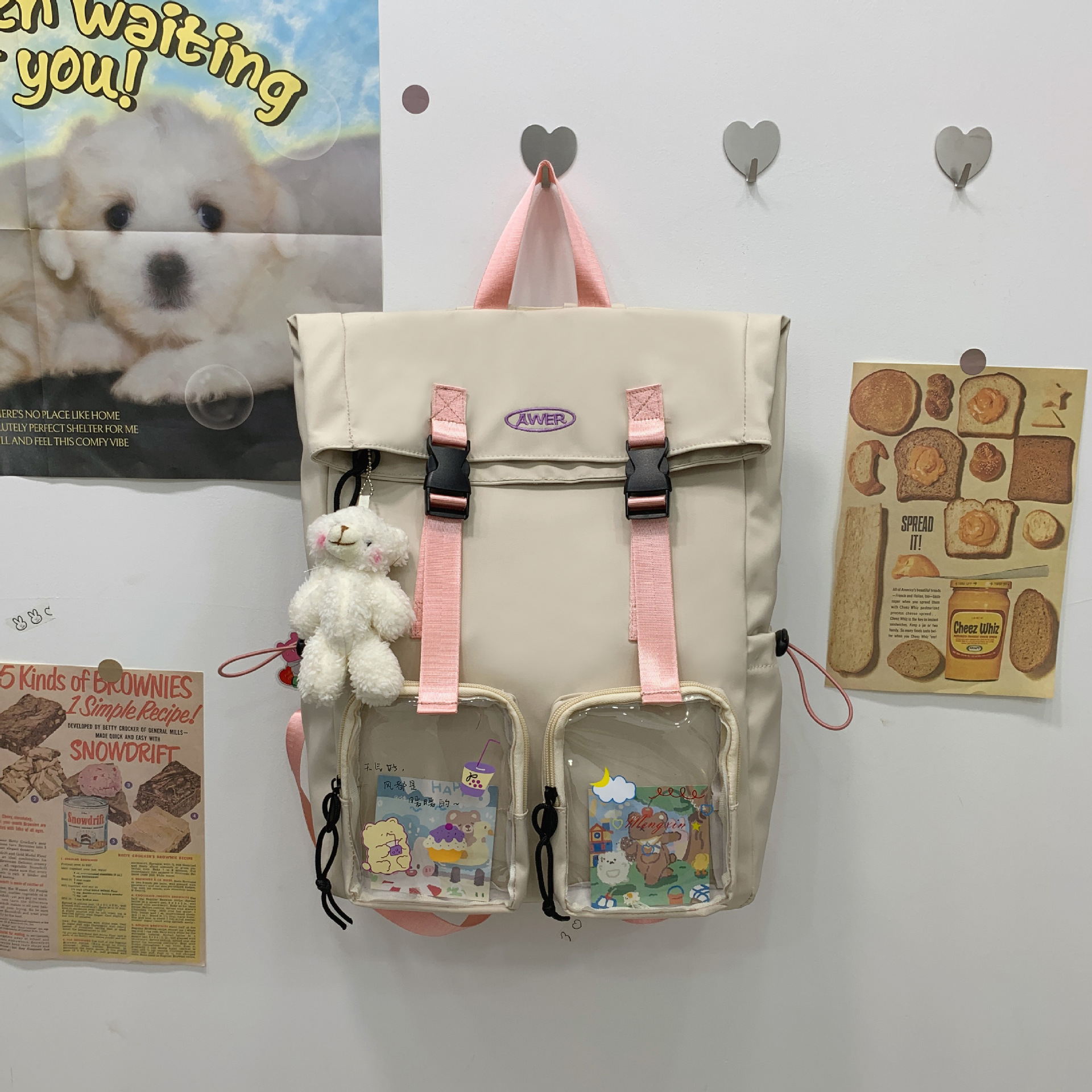 Sweet And Large capacity Forest Ins Simple Backpack White - Shop at LoveMi
