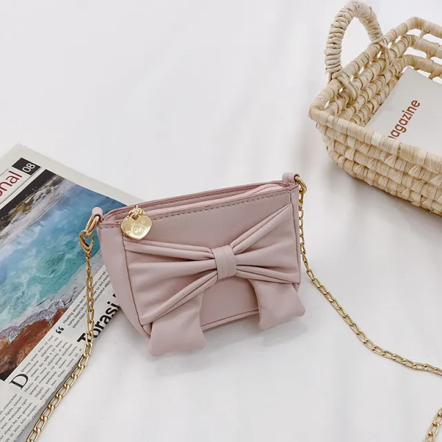Bow Accessories Bag Western Style Girls Princess Chain Messenger Bag Pink - Shop at LoveMi